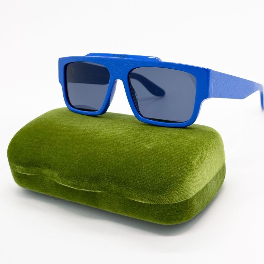 NEW GUCCI SUNGLASSES GG1460S 008 BLUE MEN EYEWEAR GUCCI - Picture 2 of 10